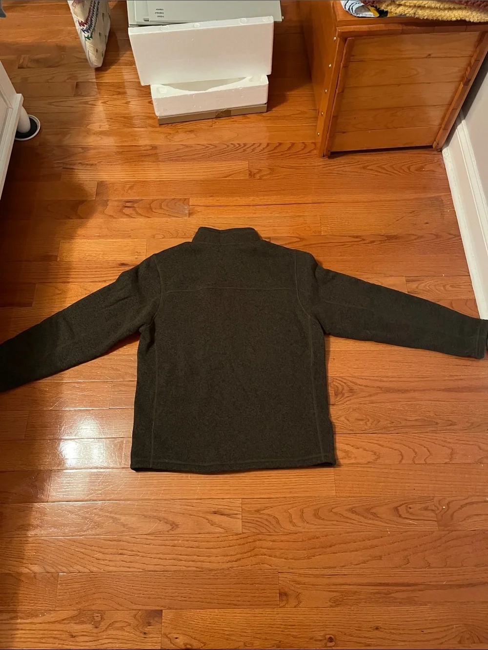 The North Face Men's Olive Green Half-Zip Fleece Pullover